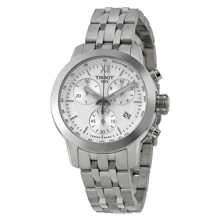 Tissot Prc200 Chronograph White Dial Stainless Steeel Men's Watch watch ...