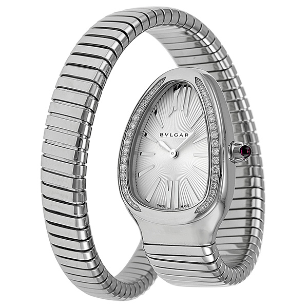 Bvlgari Serpenti Silver Dial Stainless Steel Diamond Ladies Watch watch ...