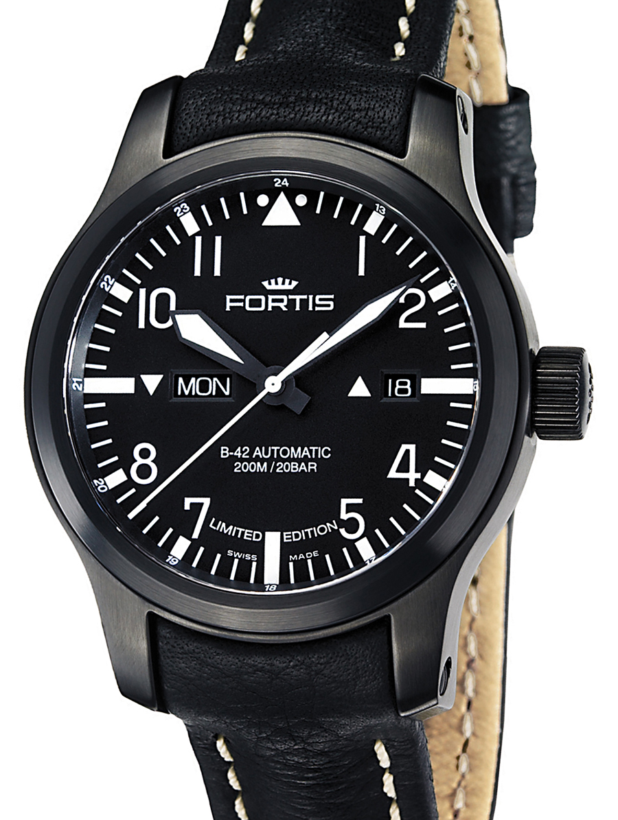 Fortis Fortis B-42 Flieger Black Day Date Watch, Pictures, Reviews ...