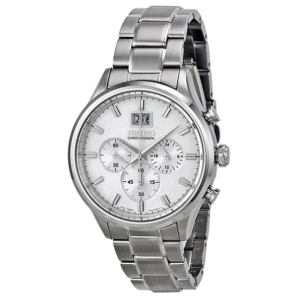 Seiko Chronograph Silver Dial Stainless Steel Men's Watch watch ...