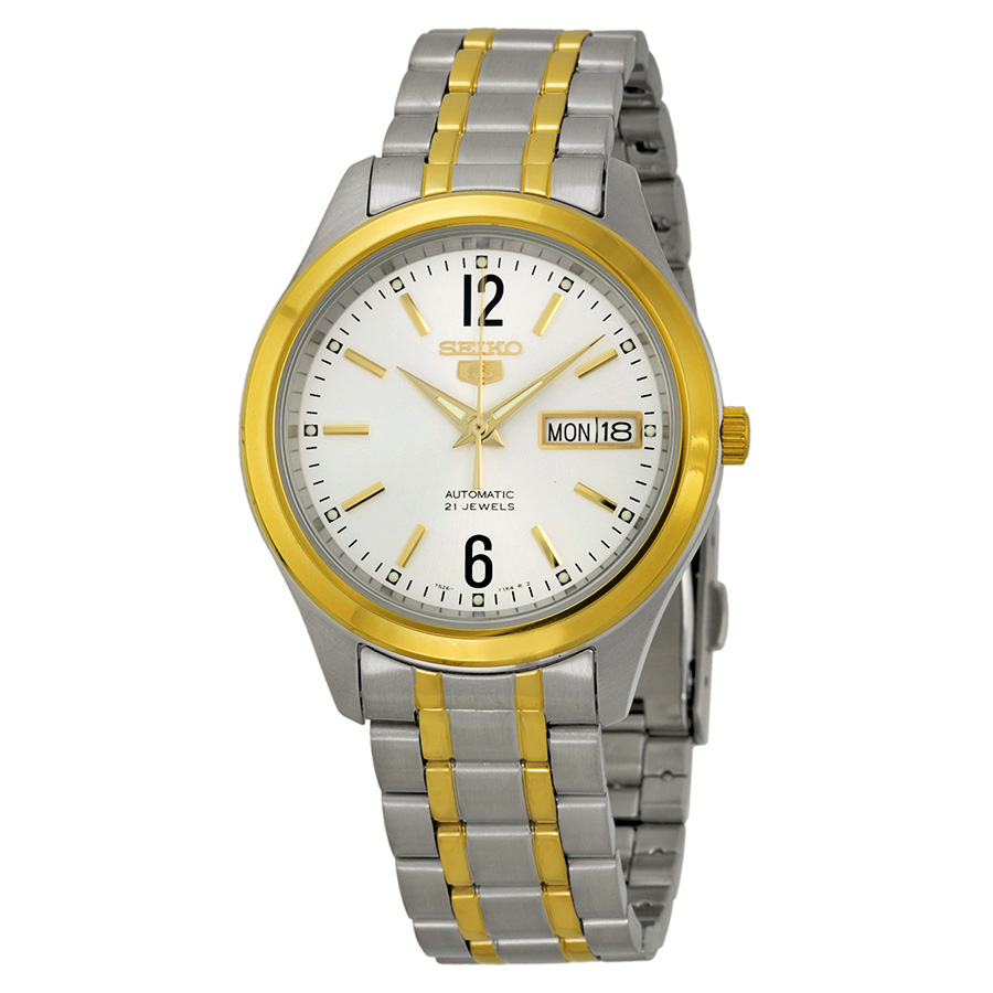 Seiko 5 Automatic Silver Dial Two-Tone Men's Watch watch, pictures ...