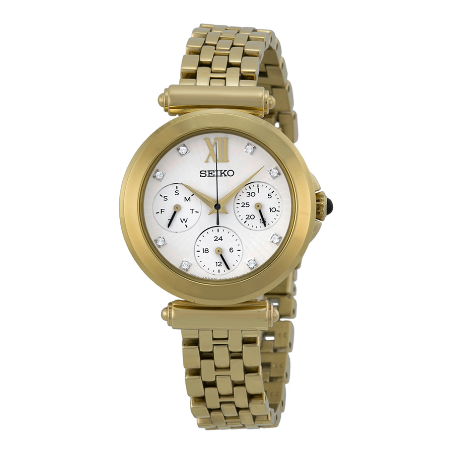 Seiko Multi-Function White Dial Gold-Plated Ladies Watch watch ...