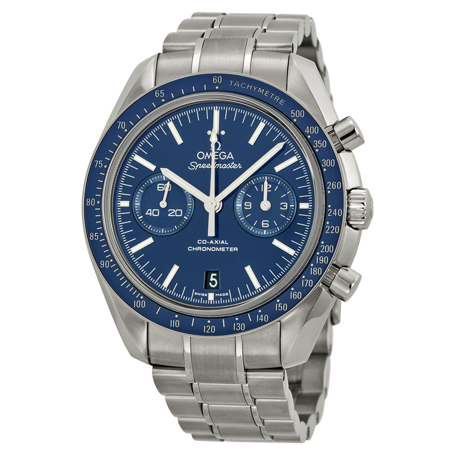 Omega Speedmaster Moonwatch CoAxial Blue Dial Stainless Steel Men's