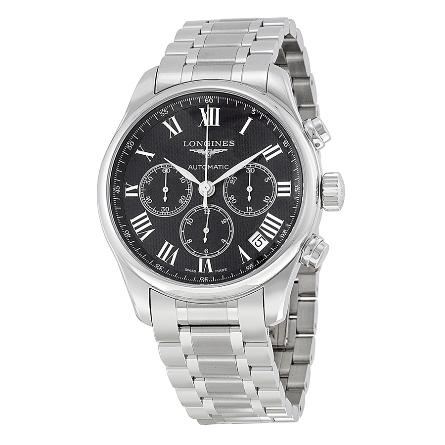 Longines Masters Automatic Chronograph Black Dial Stainless Steel Men's ...