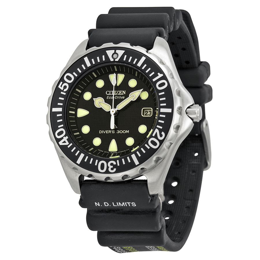 Citizen Bn0000-04H Eco-Drive Professional Diver Black Rubber Strap ...