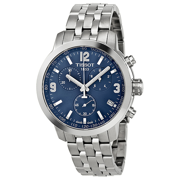 Tissot Prc 200 Chronograph Blue Dial Stainless Steel Mens Watch ...
