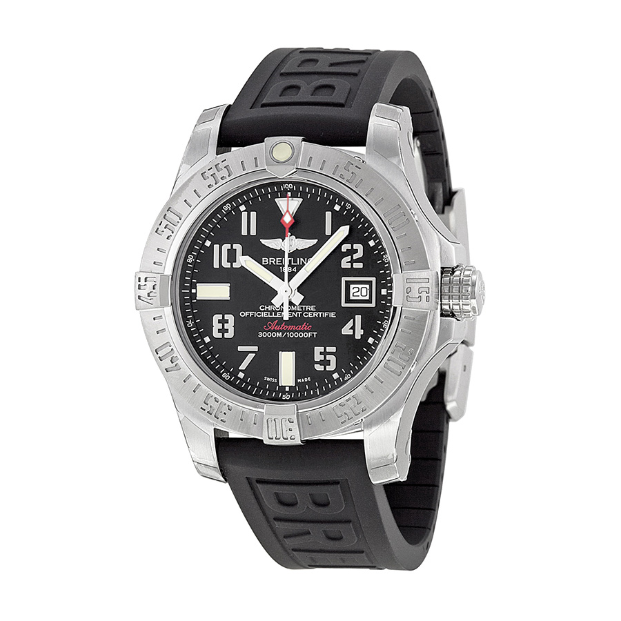 Breitling Avenger Ii Seawolf Black Dial Black Rubber Automatic Men's ...